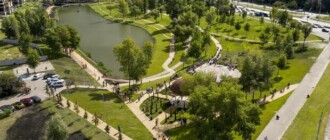 Нагуляешься: на Троещине завершили строительство парка вдоль проспекта Шухевича