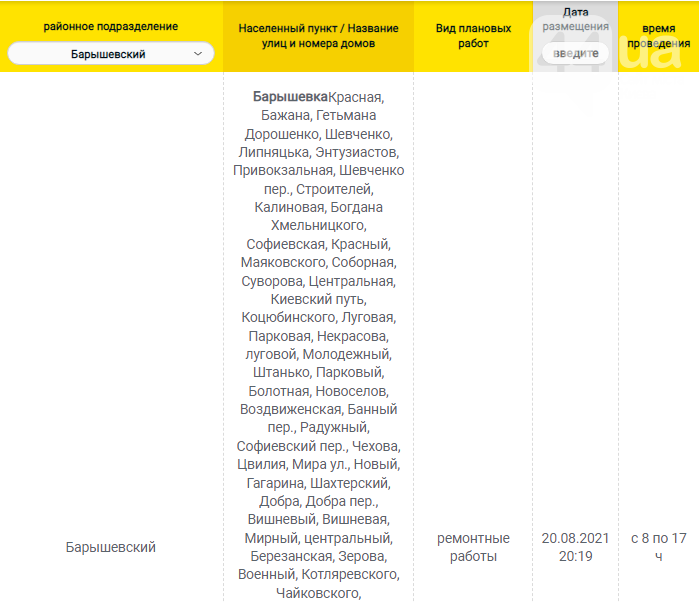 Отключения света в Киевской области завтра: график на 2 сентября