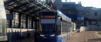 Реконструкцию линии скоростного трамвая на Борщаговке сняли на видео с высоты