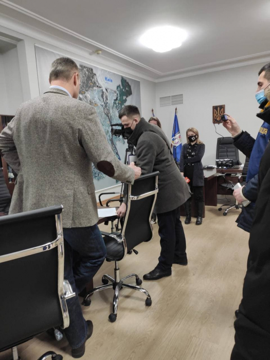 Виталий Кличко и правохранители в мэрии Киева. Фото: КГГА  