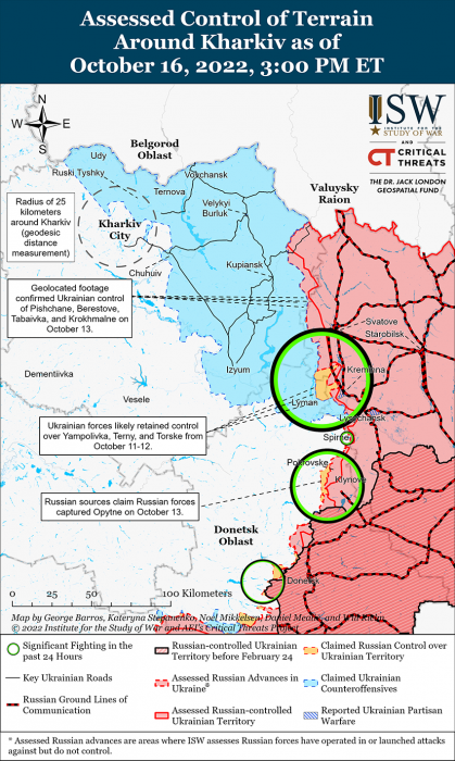 Карта боевых действий на Украине 17 октября