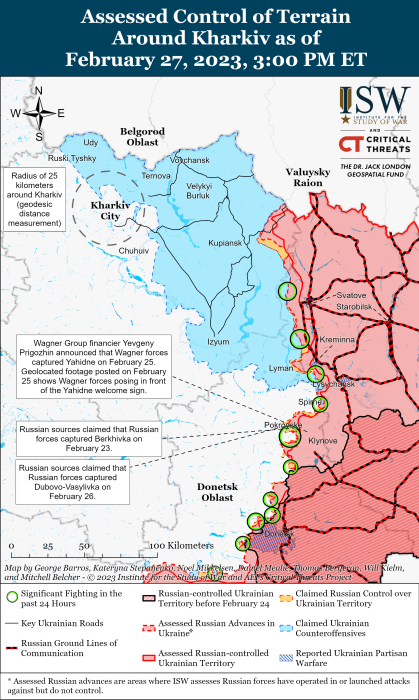 Карта боевых действий на Украине 28 февраля.