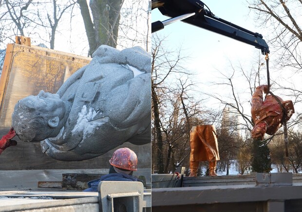 В Киеве демонтировали памятники Ватутину и Чкалову. 