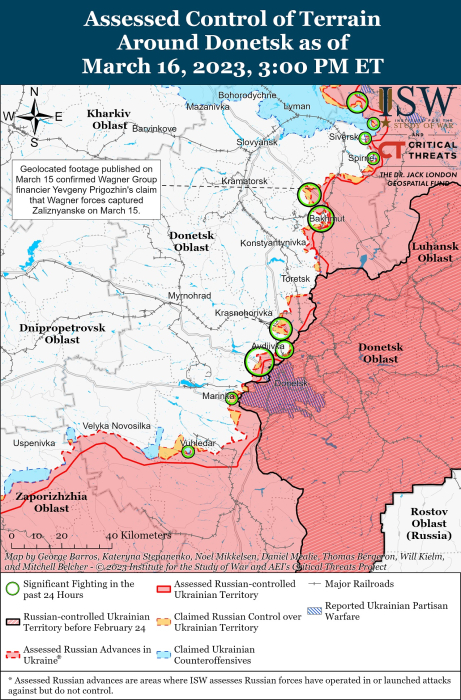 Карта боевых действий на Украине 17 марта.