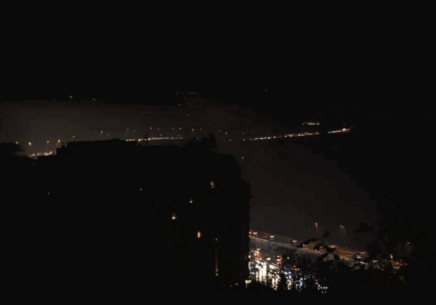 Киев во время отключения света. 