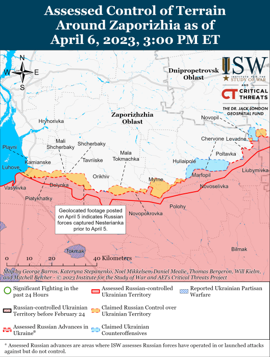 Карта боевых действий в Украине 7 апреля.