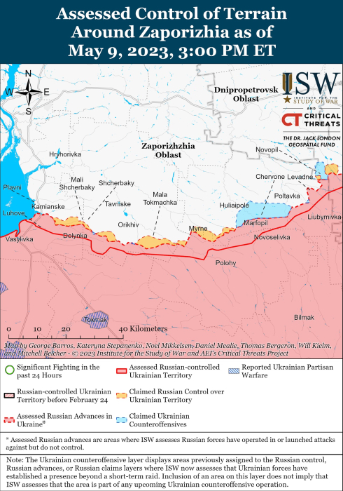 Карта боевых действий в Украине 10 мая.
