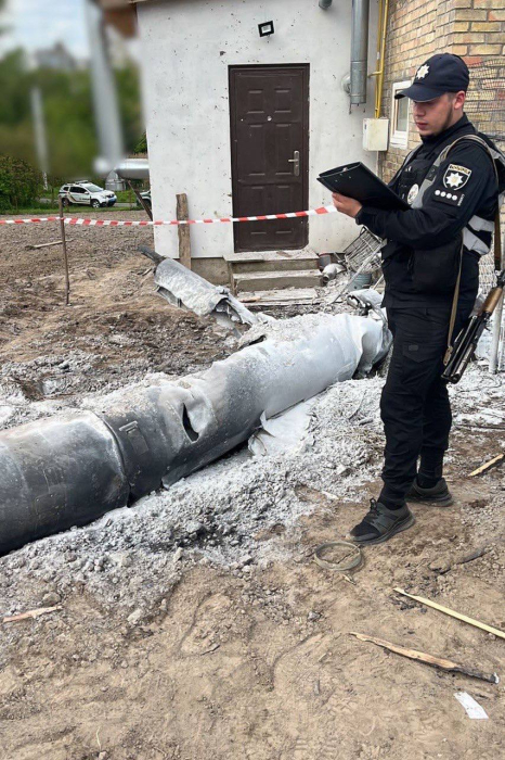 Последствия ракетной атаки в Киев 9 мая 2023 года.