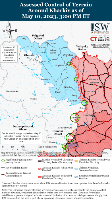 Карта боевых действий в Украине 11 мая.