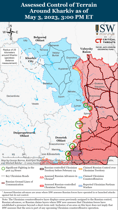 Карта боевых действий в Украине 4 мая.