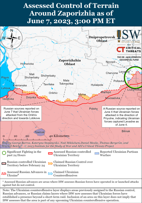 Карта боевых действий в Украине 8 июня.