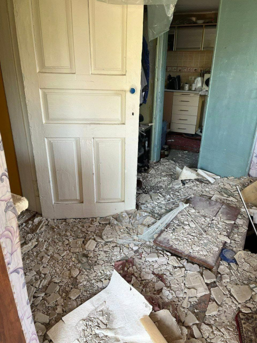 Последствия повреждений в доме Виктории Суско –