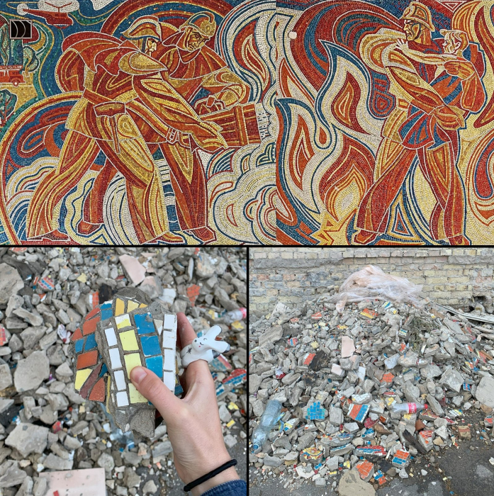 В Киеве уничтожили мозаичное панно -