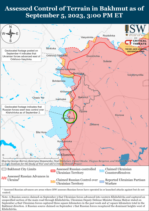 Карта боевых действий в Украине 6 сентября -