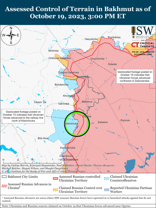 Карта боевых действий в Украине 20 октября Фото: understandingwar.org