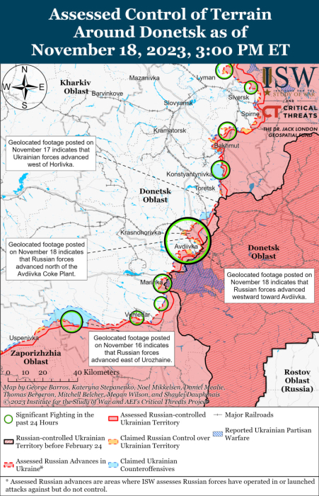 Карта боевых действий в Украине на 19 ноября фото 4 3