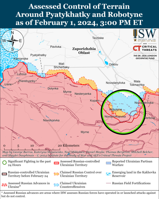 Карта боевых действий в Украине 2 февраля.