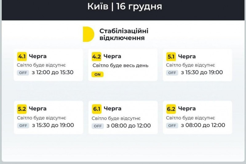 Енергетики розповіли, коли відключатимуть світло у Києві та області