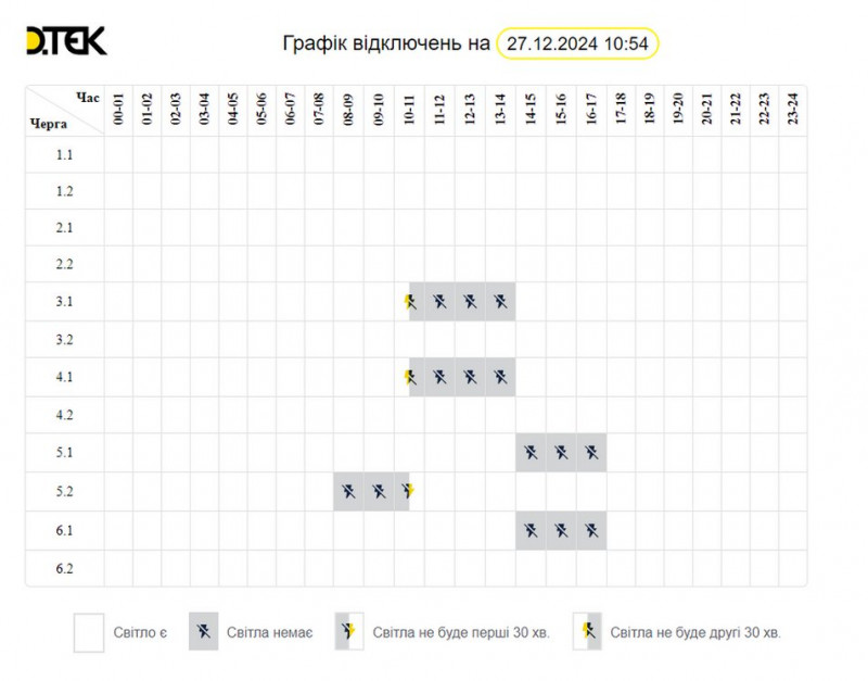 У ДТЕК змінили графіки відключення електроенергії у Києві та області