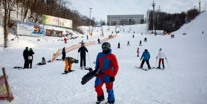 лыжи, горные лыжи, спуск лыжи, Golosiyv Ski Park