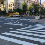 На Хрещатику облаштували наземний пішохідний перехід з Прорізною