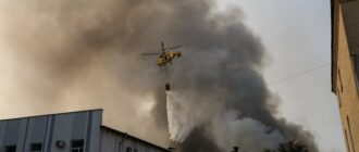 Атака по Києву: залучили авіацію, щоб загасити пожежу в Оболонському районі