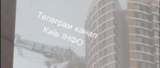 В Киеве из-за непогоды упал строительный кран