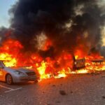 РФ атакувала Київщину ударними дронами та ракетами: здійнялися пожежі, є руйнування
