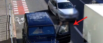 В Киеве водитель Mercedes припарковался на велополосе и избил велосипедиста, — полиция (видео)