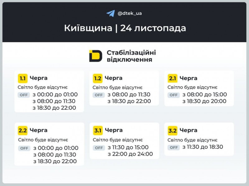 У Києві та області відключатимуть світло у всіх чергах. За якими графіками