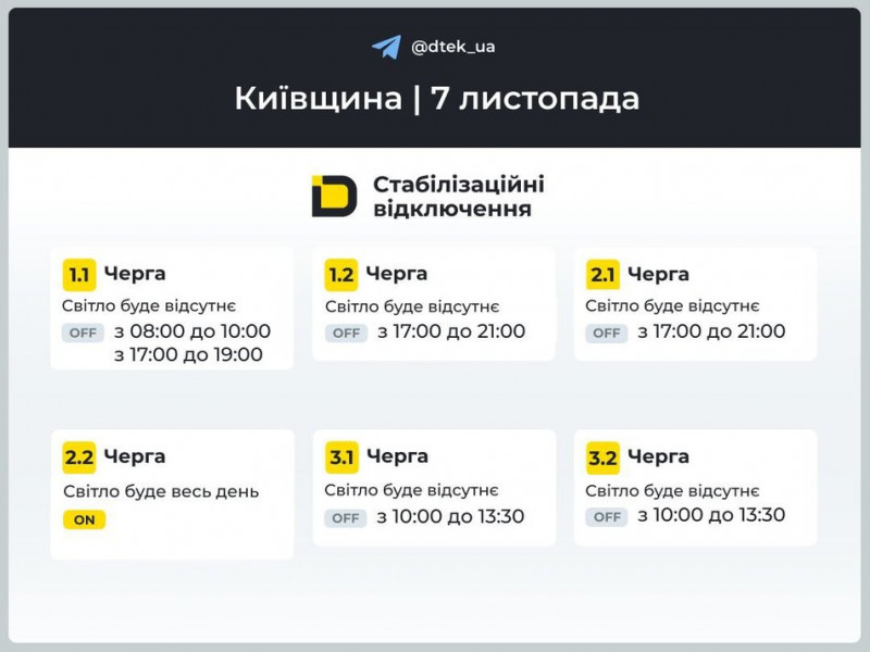 У Києві та області оновили графіки відключення електроенергії