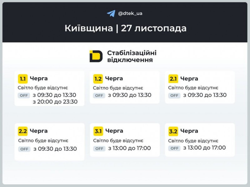 У Києві та області вимикатимуть світло. Коли діятимуть графіки
