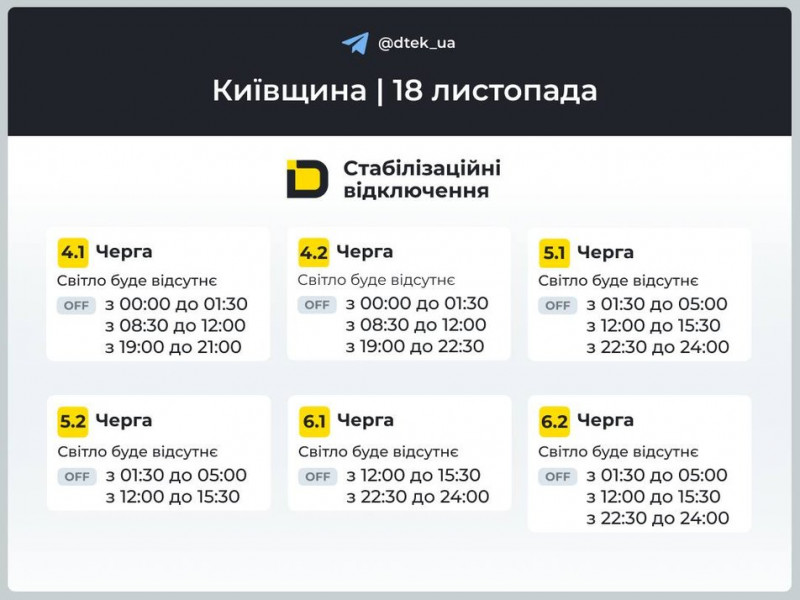 Протягом доби діятимуть графіки: як вимикатимуть світло у Києві та області