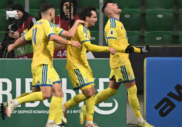 Збірна України з футболу в матчі проти Ісландії у відборі на ЧС-2026. Фото: Getty Images/Sergei Gapon/AFP