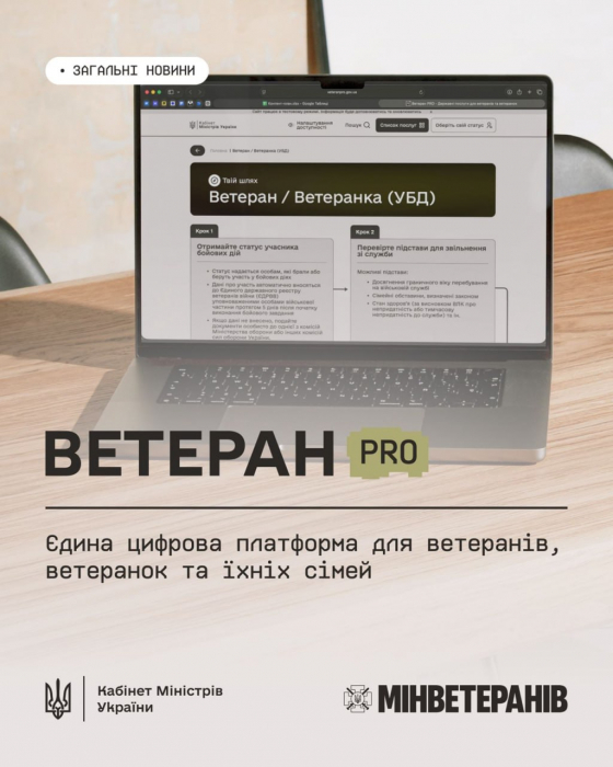 В Україні запрацював Ветеран PRO — єдина цифрова платформа для ветеранів, ветеранок та їхніх родин фото 1