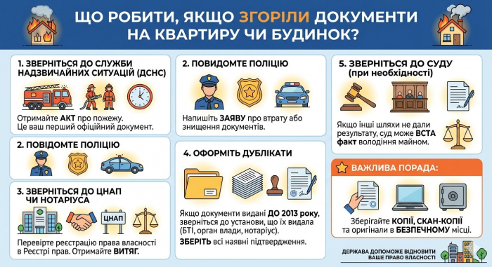 Згоріли документи на квартиру чи будинок - що робити.