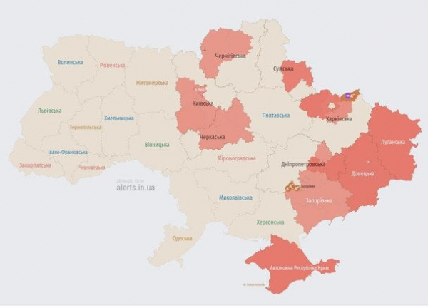 
 У&nbsp;Києві та&nbsp;низці регіонів знову повітряна тривога: що&nbsp;летить
 