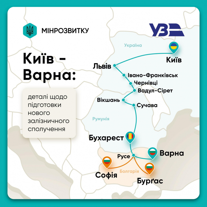 В июне из Украины в Болгарию запустят новый международный железнодорожный маршрут фото 1