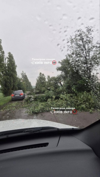 Київ охопила негода: вулиці йдуть під воду, місто засипає градом (фото, відео)