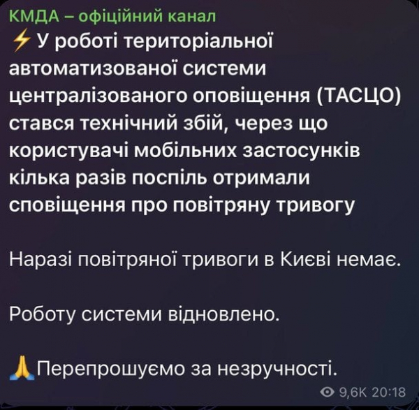У Києві за п’ять хвилин тричі оголошували та скасовували тривогу: що сталося