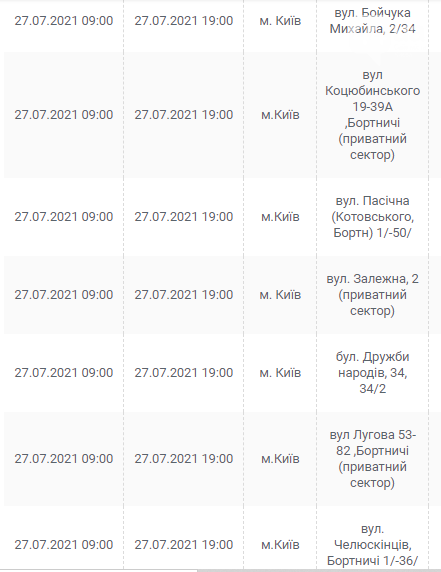 Отключения света в Киеве на этой неделе: график на 27-31 июля